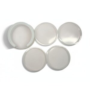 Set de 4 portavasos circulares con base.