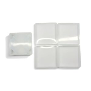 Set de 4 portavasos cuadrados con base.